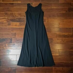 David Warren Black Long Sleeveless Vintage Cocktail Formal Lined Maxi Dress 12